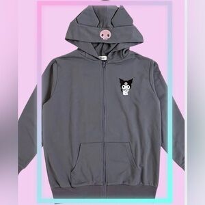 Sanrio Kuromi Gray Zip Up Sweater